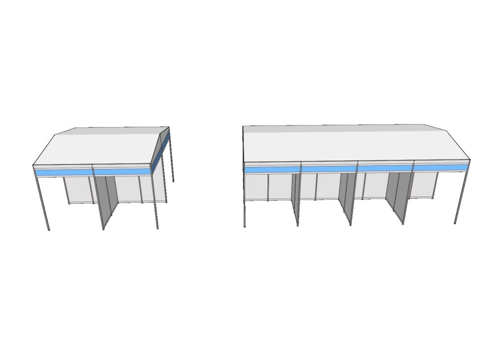 Nave de 4 y de 8 de 2×2 Layout _ Blanco